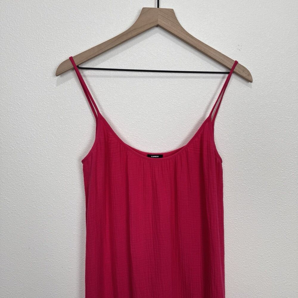 Express Dress Womens Small Pink Gauzy 100% Cotton Beachy Boho‎ Coastal Resort - Picture 7 of 14
